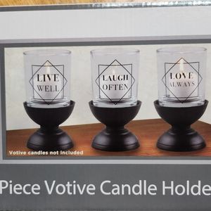 NIB. True Living Essentials 6 Piece Votive Candle Holder Set